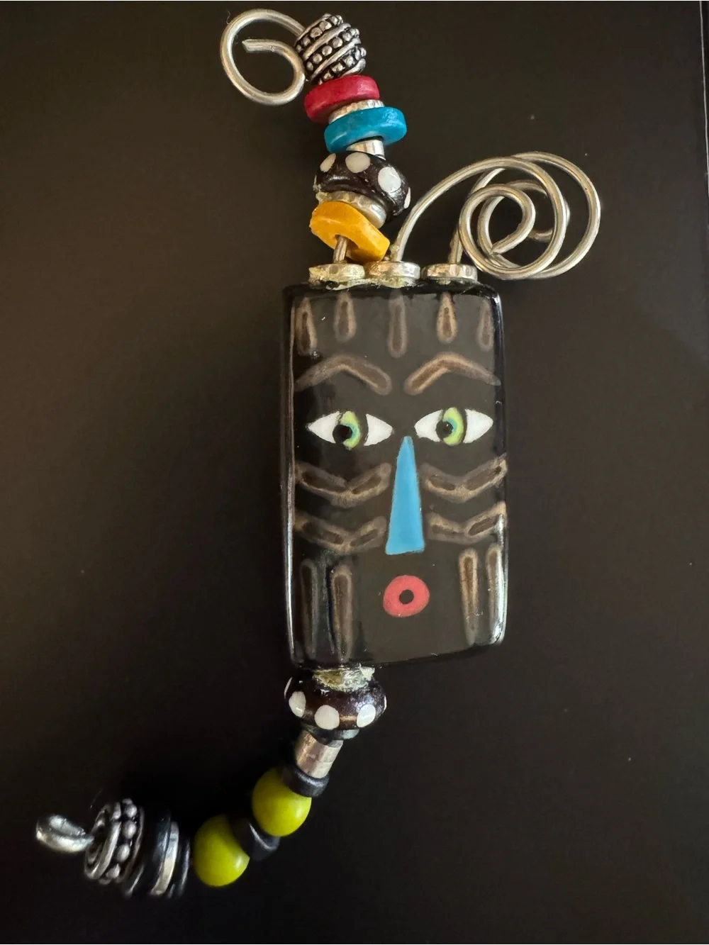 Handmade Ceramic Artisan Mask Pin